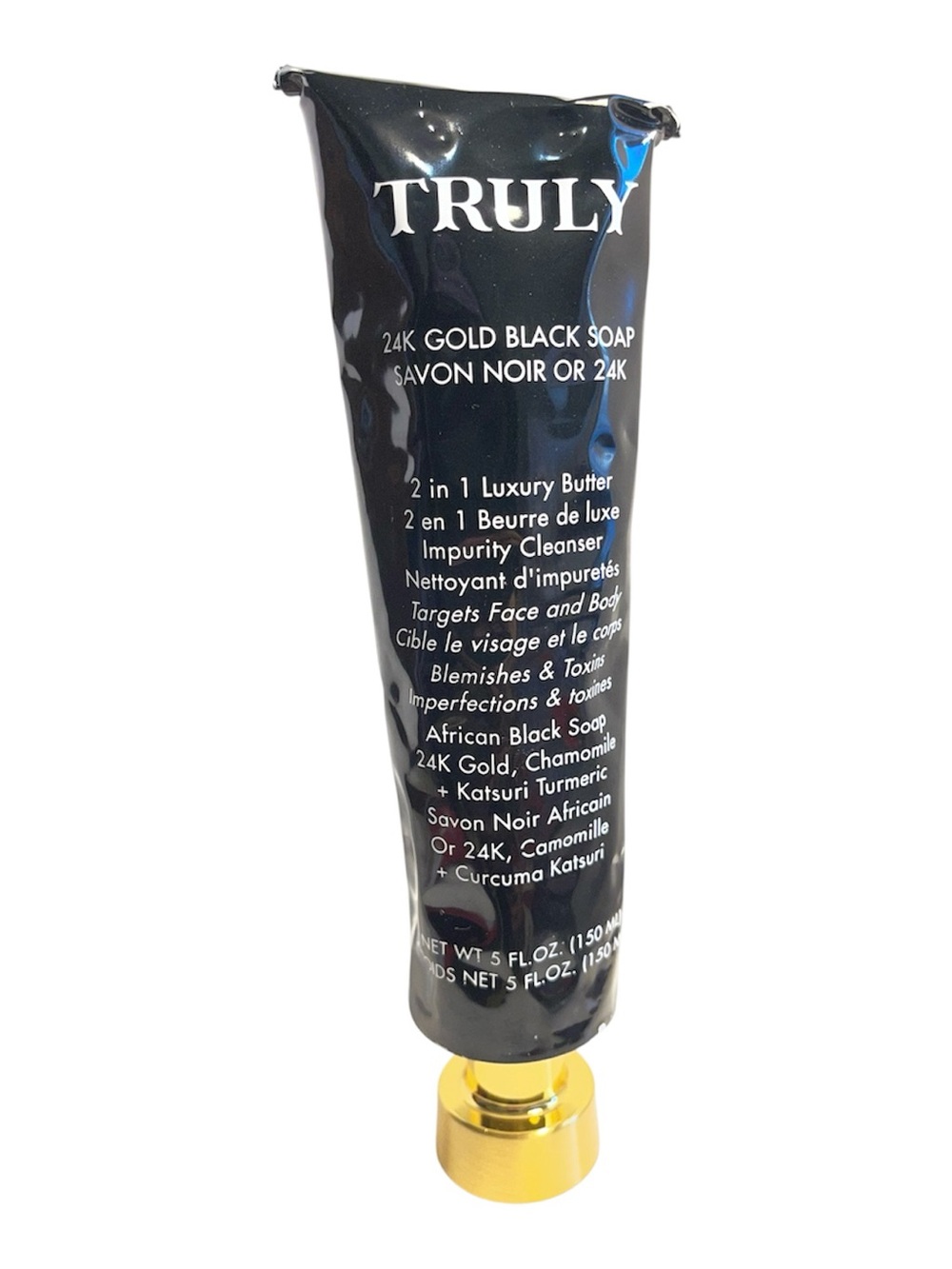 TRULY 24k Gold Black Soap Full Size 5oz Face Impurity Cleanser - Brand New **